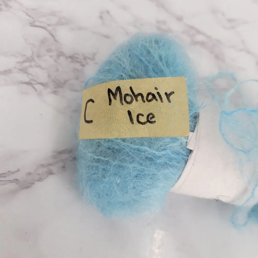 Mohair Yarn Ice Blue and Monet Blue Green Multicolor